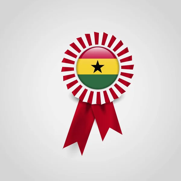 Ghana Vlajky Pásu Banner Odznak — Stockový vektor