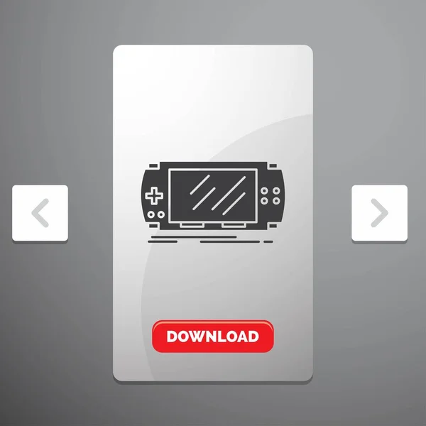 Konsol Aygıt Oyun Oyun Psp Rekreasyon Pagination Slider Tasarımı Kırmızı — Stok Vektör