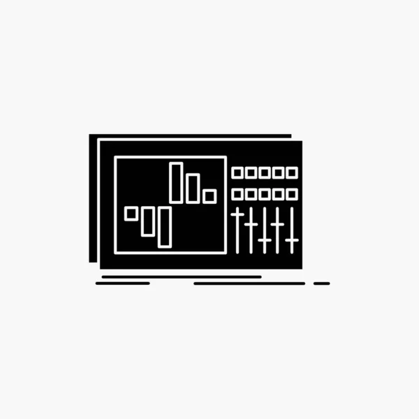 Controle Equalizer Egalisatie Geluidsstudio Glyph Pictogram Vectorillustratie Geïsoleerd — Stockvector