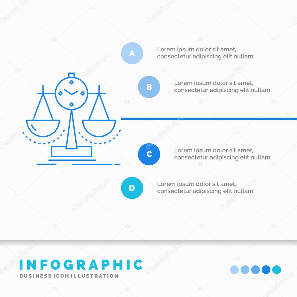 Balanced, management, measure, scorecard, strategy Infographics Template for Website and Presentation. Line Blue icon infographic style vector illustration