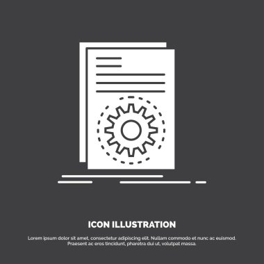 Kod, yürütülebilir, dosyası, çalıştıran, komut dosyası simgesi. glif vektör simgesi UI ve Ux, Web veya mobil uygulama