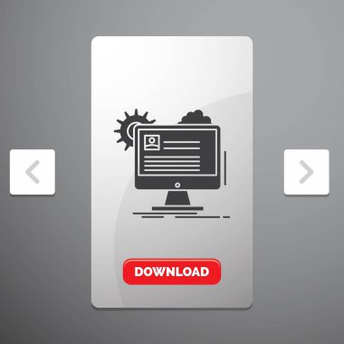 Firma, profil, rapor, edit, Update glif simgesi rekreasyon Pagination Slider tasarımı ve kırmızı Download düğme içinde