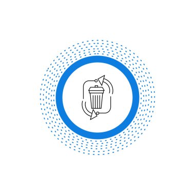 Atık, elden çıkarma, çöp, yönetimi, geri dönüşüm satırı simgesi. İzole vektör çizim