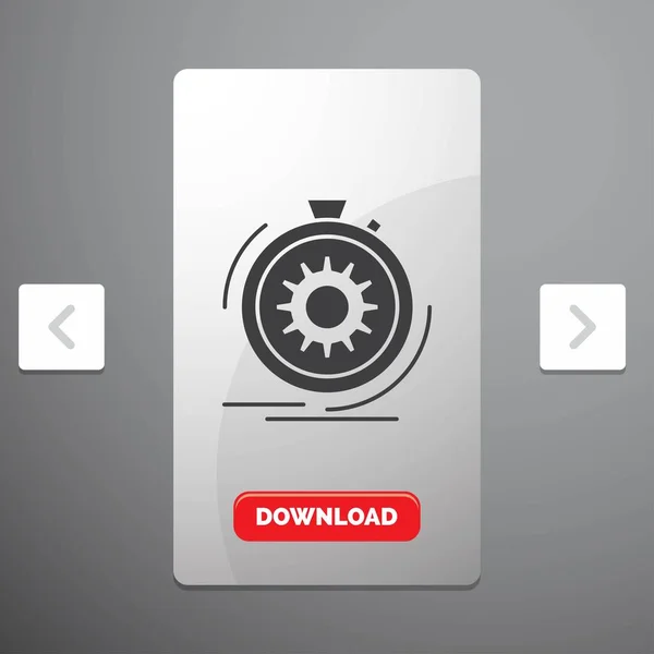 Действие Быстрый Производительность Процесс Скорость Glyph Икона Carousal Pagination Дизайн — стоковый вектор