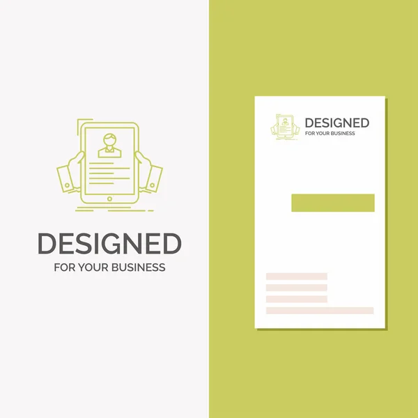 Επαγγελματίες Λογότυπο Για Βιογραφικό Υπάλληλος Μίσθωση Προφίλ Κάθετη Πράσινης Επιχειρηματικότητας — Διανυσματικό Αρχείο