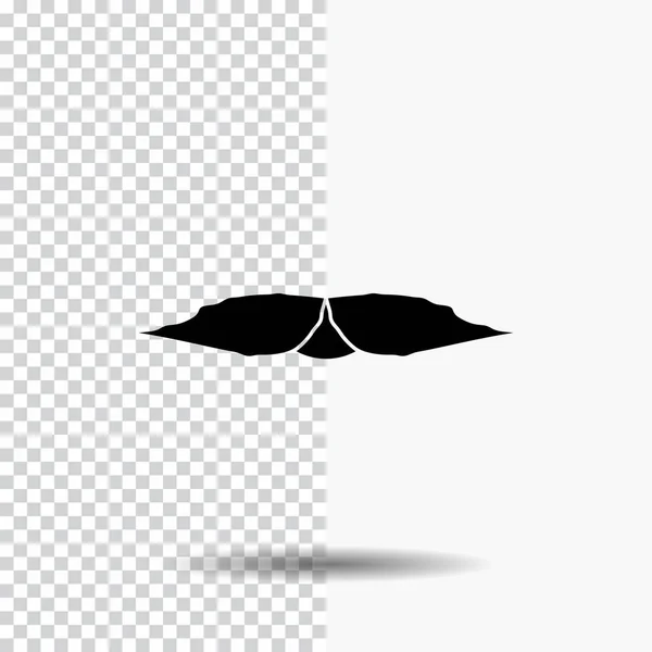 Bigote Hipster Movember Masculino Hombres Glyph Icono Sobre Fondo Transparente — Archivo Imágenes Vectoriales