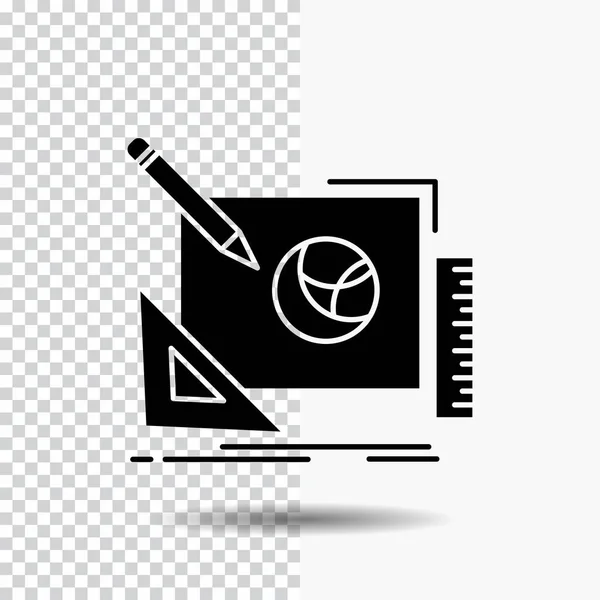 Logo Ontwerp Creatief Idee Ontwerp Proces Glyph Pictogram Transparante Achtergrond — Stockvector