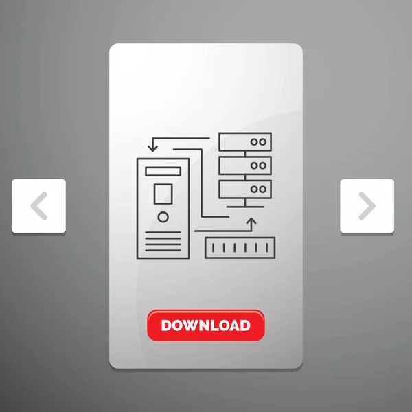 Combinación Datos Base Datos Electrónica Información Icono Línea Diseño Deslizante — Vector de stock