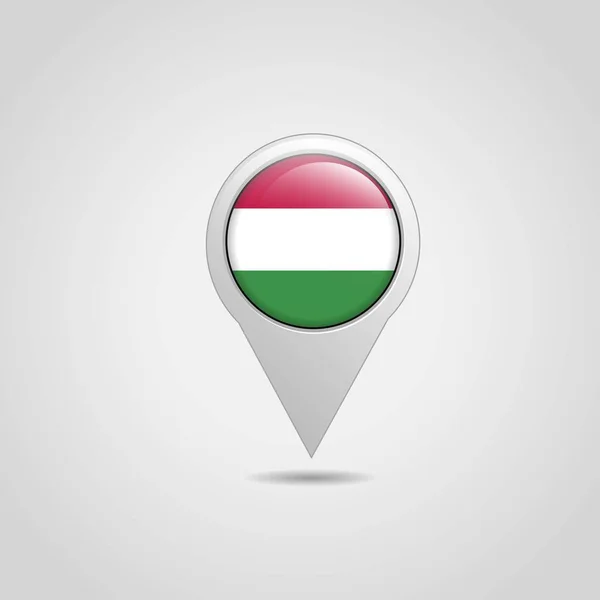 Mapa Bandera Hungría Pin — Archivo Imágenes Vectoriales