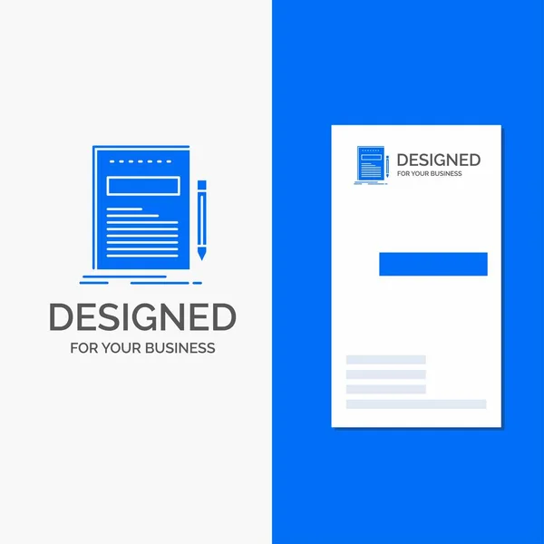 Logotipo Negócio Para Negócios Documento Arquivo Papel Apresentação Vertical Blue —  Vetores de Stock