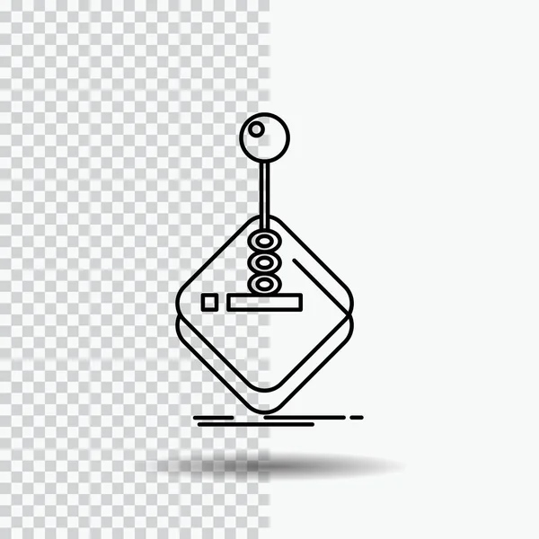 Arcade Jogo Jogos Joystick Stick Line Icon Fundo Transparente Ilustração — Vetor de Stock