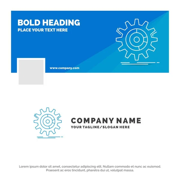 Modelo Azul Logotipo Negócio Para Configuração Dados Gestão Processo Progresso — Vetor de Stock