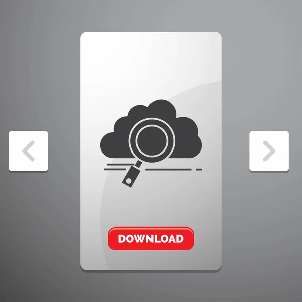 Cloud Ricerca Archiviazione Tecnologia Calcolo Glyph Icon Carousal Pagination Slider — Vettoriale Stock