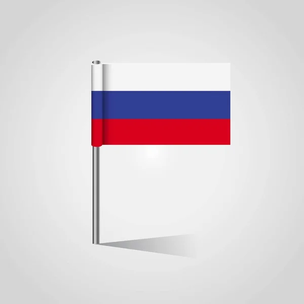 俄罗斯国旗地图引笔 — 图库矢量图片