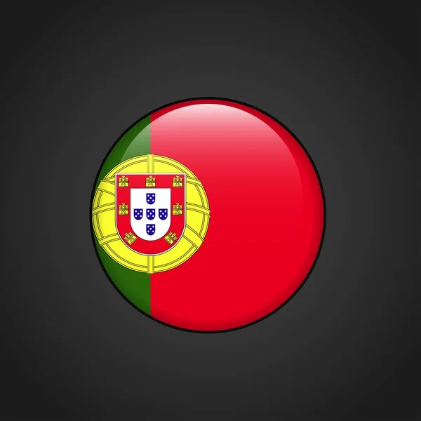 ポルトガル国旗丸ボタン — ストックベクタ