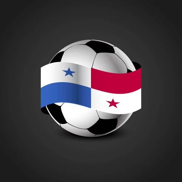 Panama Flagge Rund Den Fußball — Stockvektor