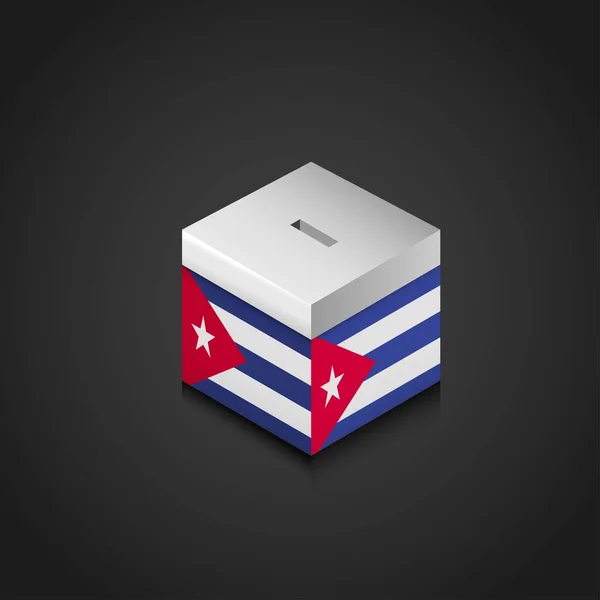 Flaga Kuby Drukowane Polu Głosowania — Wektor stockowy