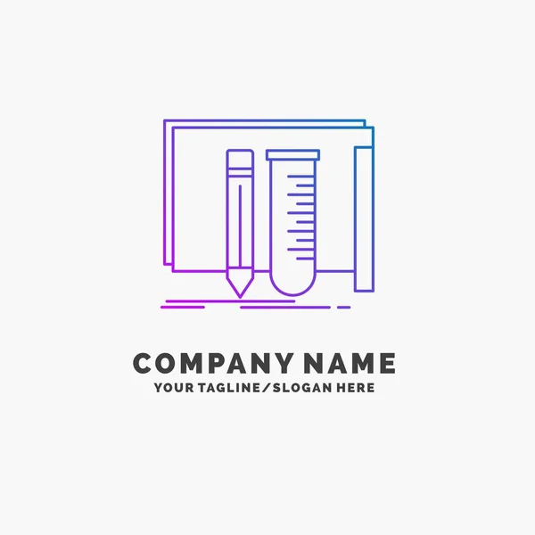 Construir Equipo Fab Laboratorio Herramientas Plantilla Logotipo Negocios Púrpura Lugar — Vector de stock