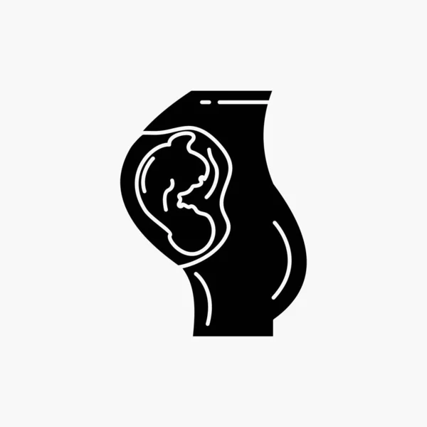 Gravidez Grávida Bebé Obstetrícia Mãe Glyph Icon Ilustração Isolada Vetor —  Vetores de Stock