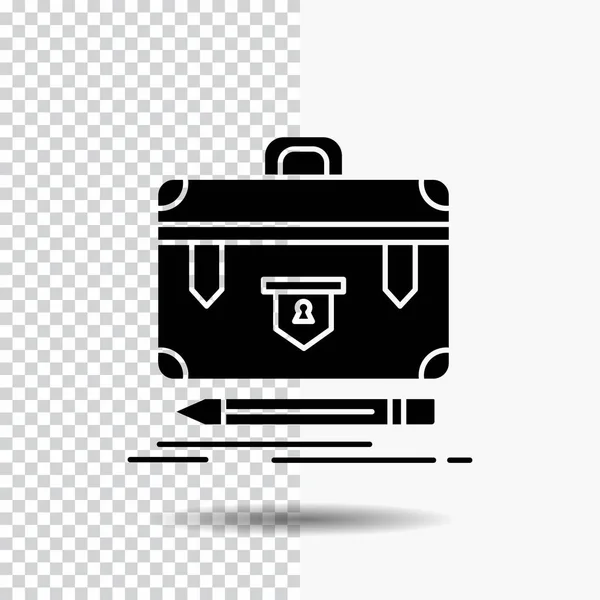 Aktentasche Geschäfts Finanz Management Portfolio Glyphen Symbol Auf Transparentem Hintergrund — Stockvektor
