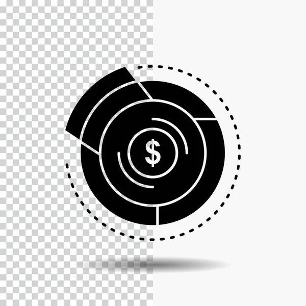 Équilibre Budget Diagramme Financier Graphique Glyphe Icône Sur Fond Transparent — Image vectorielle