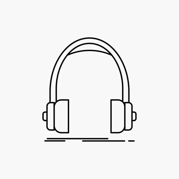 Audio Headphone Headphones Monitor Studio Line Icon Vector Isolated Illustration — Stock Vector