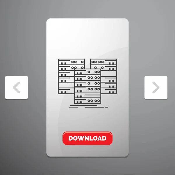 Merkezi Merkezi Veri Veritabanı Sunucu Rekreasyon Pagination Slider Tasarımı Kırmızı — Stok Vektör