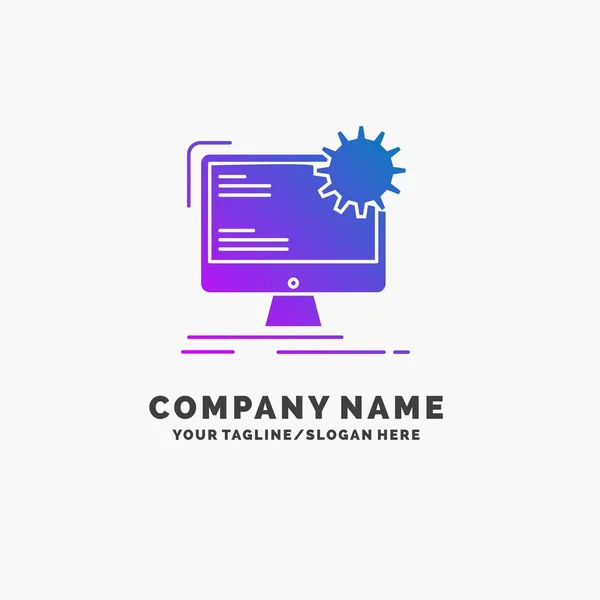 Internet Diseño Página Sitio Plantilla Logotipo Negocios Púrpura Estática Lugar — Vector de stock