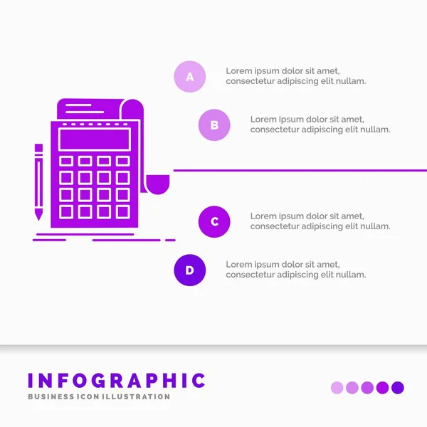 Muhasebe Denetim Bankacılık Hesaplama Hesap Makinesi Infographics Şablon Web Sitesi — Stok Vektör