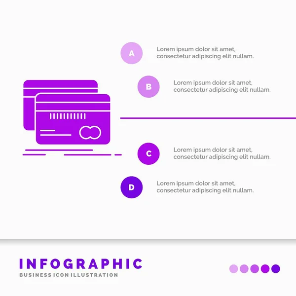 Bancario Carta Credito Debito Finanza Infografica Template Sito Web Presentazione — Vettoriale Stock