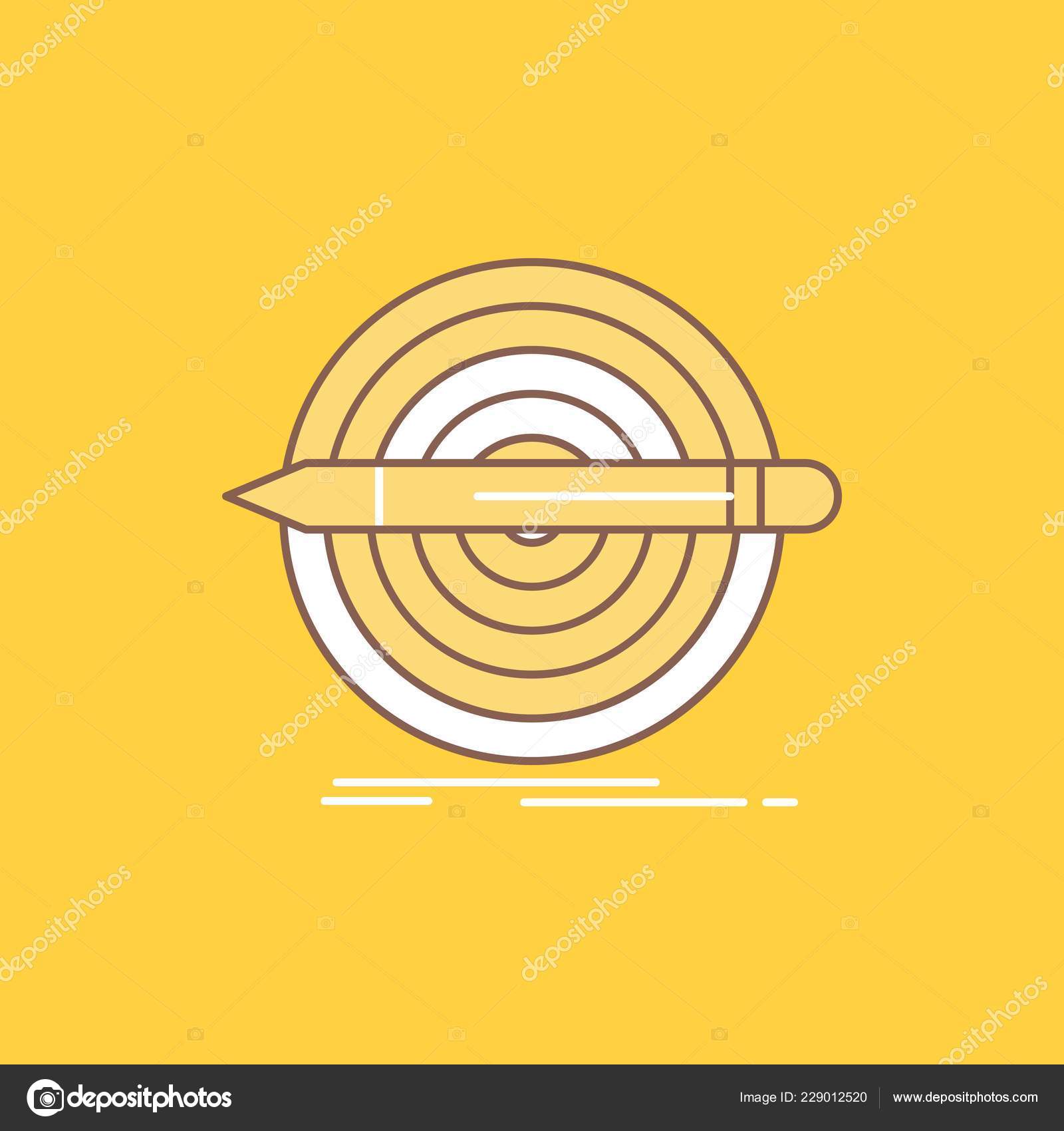 Design Goal Pencil Set Target Flat Line Filled Icon Beautiful Vector Image By C Flatart Vector Stock