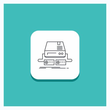 Düğme için konsol, oyun, yuvarlak yastık oyun, sürücü çizgi simgesini turkuaz arka plan