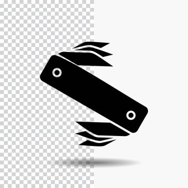 bıçak, ordu, kamp, swiss, glif simgesini şeffaf arka plan üzerinde cep. Siyah simgesi