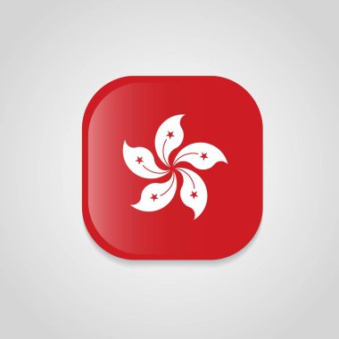 Hong Kong bayrağı yuvarlak düğmesini Tasarla