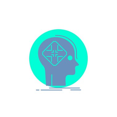 Gelişmiş, cyber, gelecek, insan, glif simge sorun.