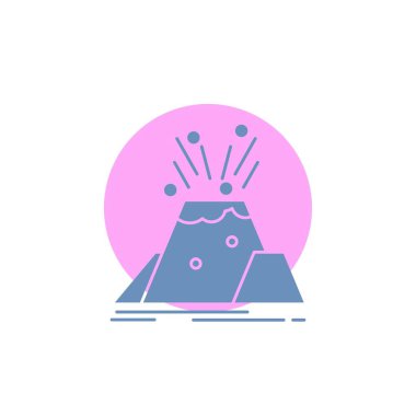 felaket, patlama, volkan, uyar, Emanet glif simgesi.