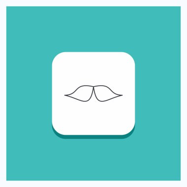 Bıyık, yenilikçi, movember, Erkek, Erkek satırı simgesi turkuaz arka plan için yuvarlak düğmesi