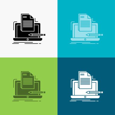 Coder, kodlama, bilgisayar, liste, simgesi üzerinde çeşitli arka plan kağıt. glif tarzı tasarım, Web ve uygulama Eps 10 vektör çizim için tasarlanmış