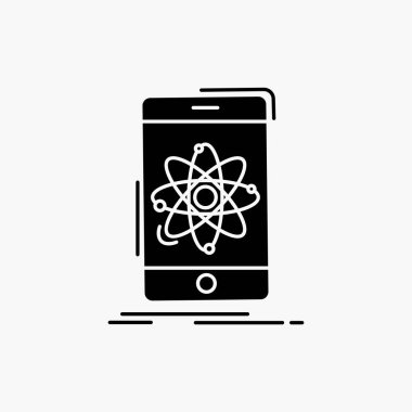 veri, bilgi, mobil, araştırma, bilim glif simgesi. İzole vektör çizim