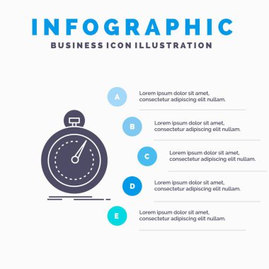 Bitti, hızlı, optimizasyon, hız, spor Infographics şablon web sitesi ve sunum için. Glif gri mavi Infographic stil vektör çizim simgesiyle.