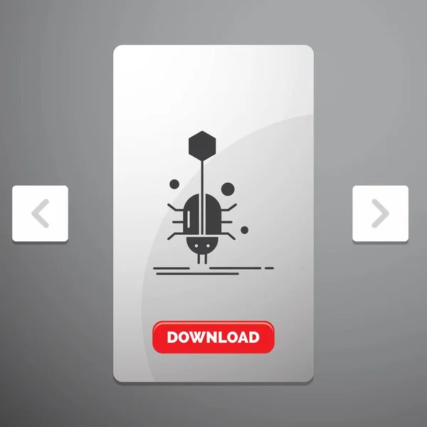 바이러스 페이지 슬라이더 디자인 다운로드 버튼에 아이콘 — 스톡 벡터