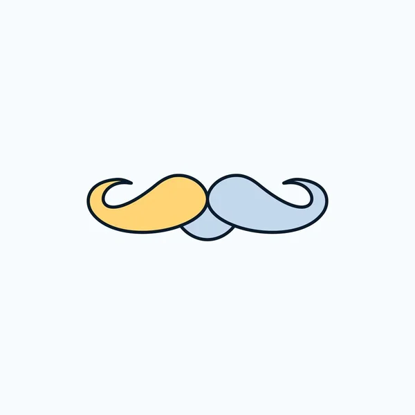 콧수염 소식통 Movember 아이콘 녹색과 노란색 기호와 웹사이트 모바일 프로그램에 — 스톡 벡터