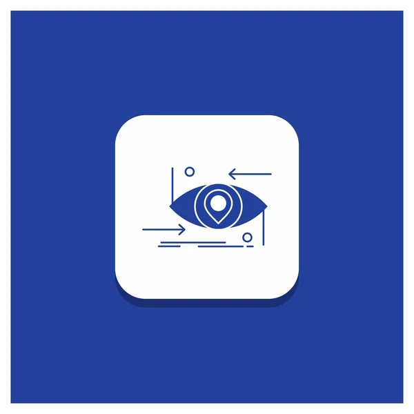 Blue Button Advanced Future Gen Science Technology Eye Glyph Icon — Stock Vector