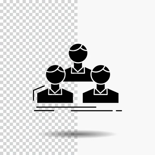 Company Employee Group People Team Glyph Icon Transparent Background Black — Stock Vector