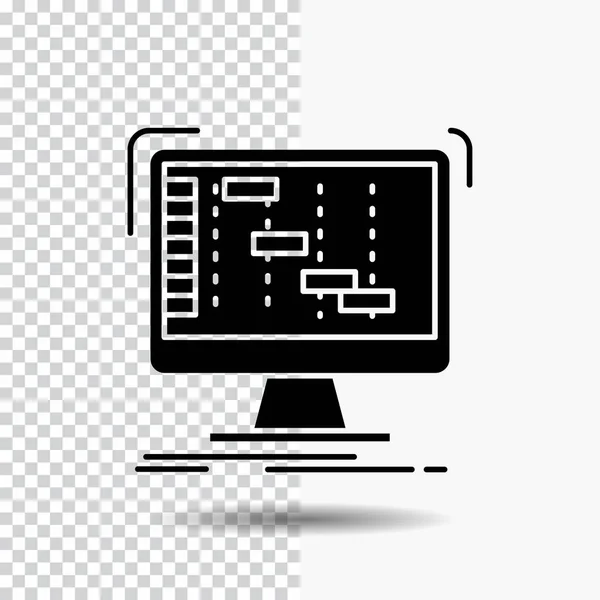 Ableton Application Daw Digitale Sequencer Glyph Pictogram Transparante Achtergrond Zwart — Stockvector