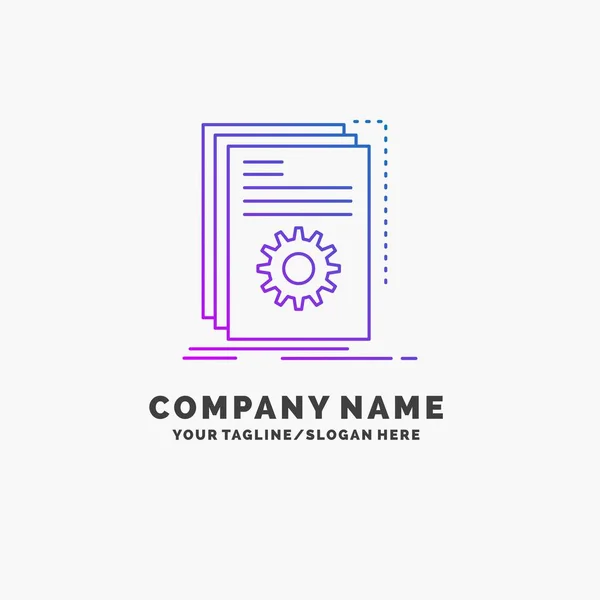 App Construir Desenvolvedor Programa Script Purple Business Logo Template Lugar — Vetor de Stock