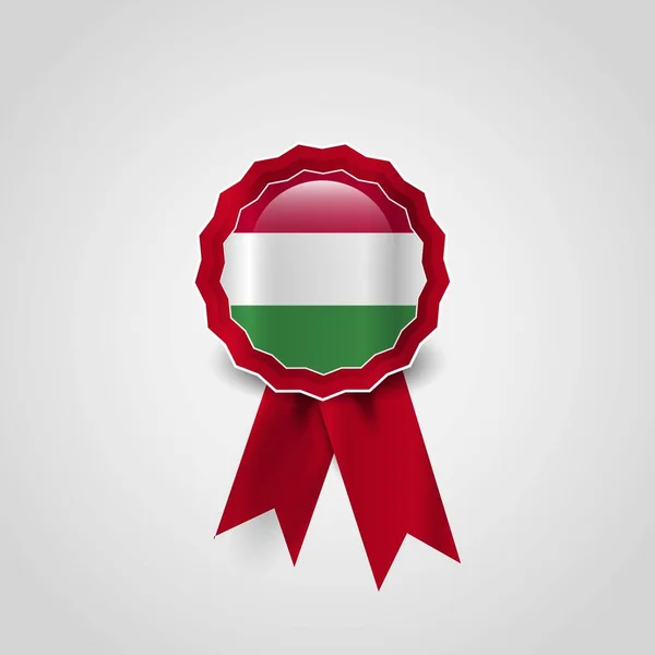 匈牙利国旗丝带横幅徽章 — 图库矢量图片