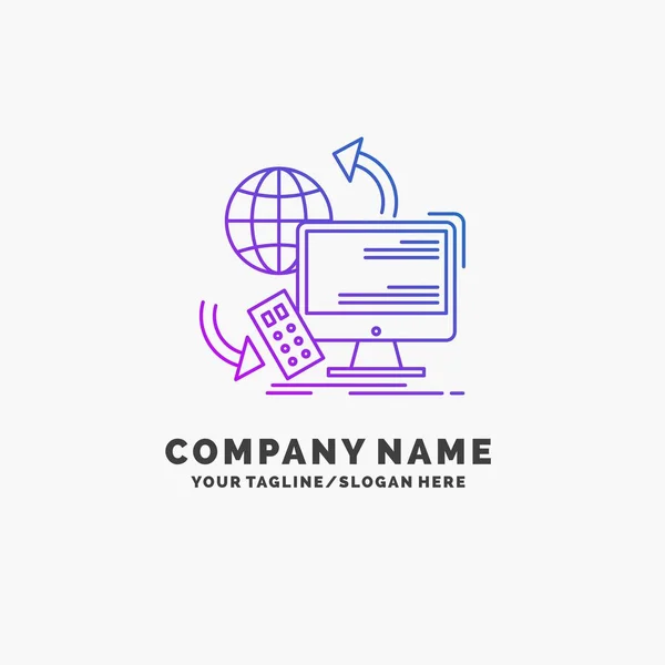 Acesso Controle Monitoramento Remoto Segurança Purple Business Logo Template Lugar —  Vetores de Stock