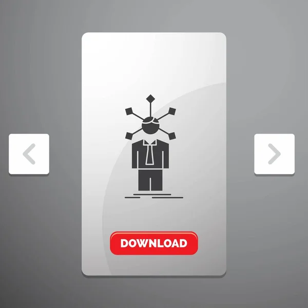 Desarrollo Humano Red Personalidad Auto Glifo Icono Paginación Carrusel Slider — Archivo Imágenes Vectoriales