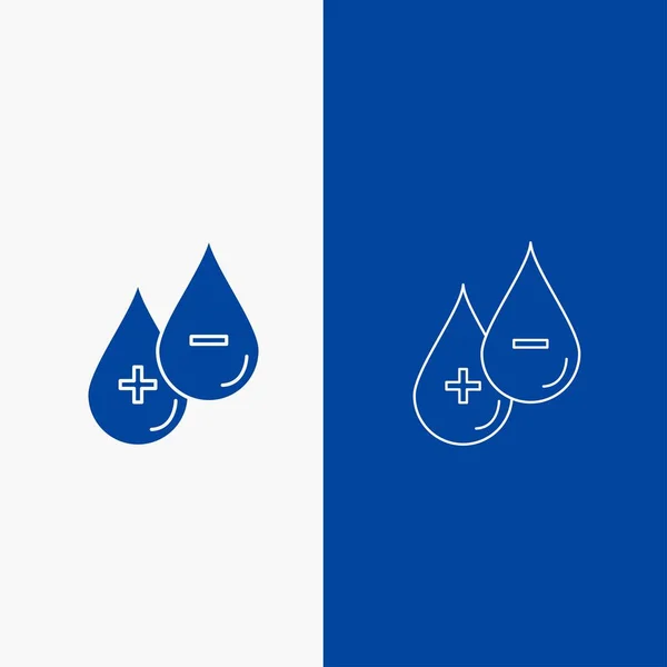 Sangue Gota Líquido Line Glyph Web Button Cor Azul Bandeira — Vetor de Stock